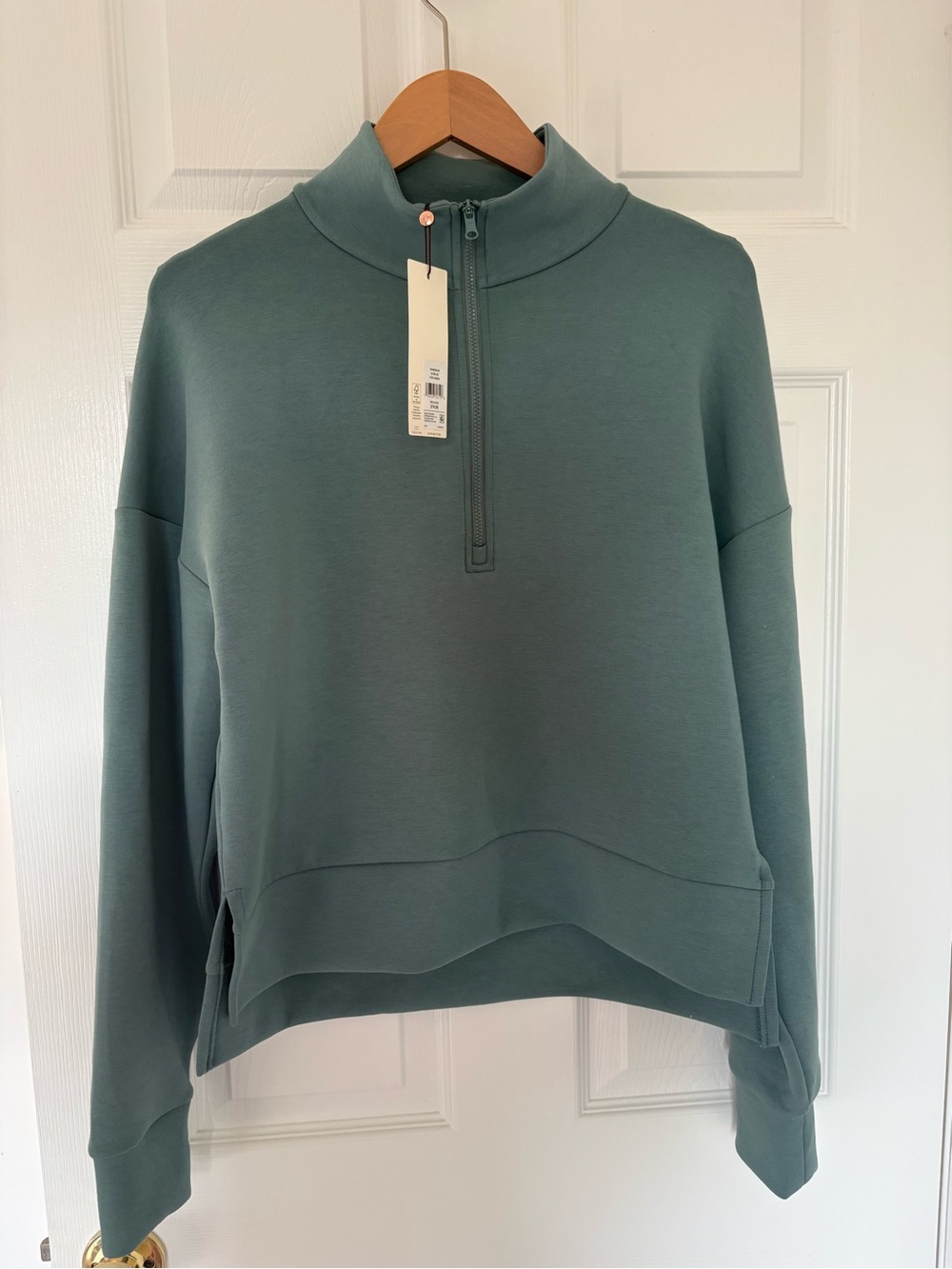 Women's Half-Zip Funnel Neck Pullover - Sage Green